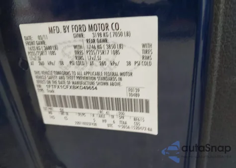 2011 Ford F-150 Xl from USA, damaged, VIN 1FTFX1CFXBKD49654